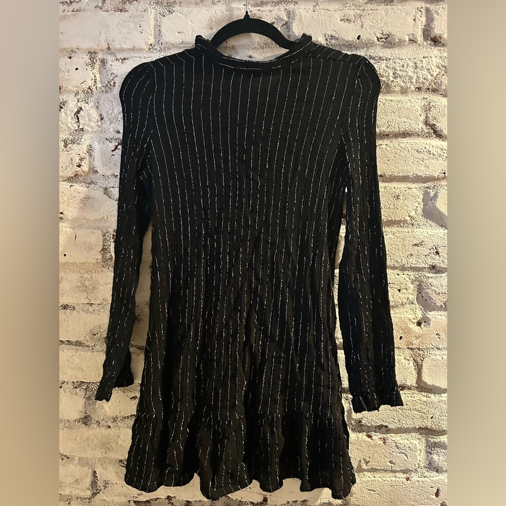 Lira Black and Silver Striped Dress